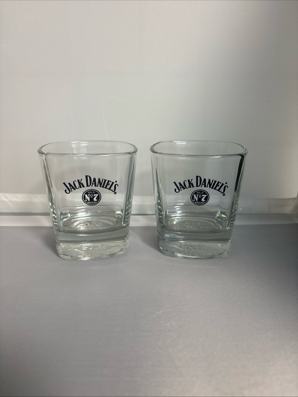 Set Of Two Jack Daniels Old Number Seven Rocks Glasses, 8 Ounces, Heavy Bottoms!
